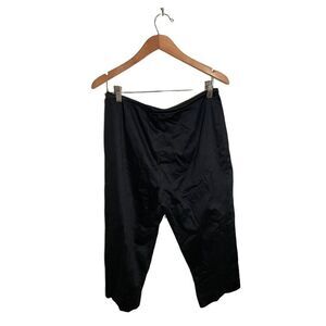 Eric Casual Grandma Cropped Pants Womens Size‎ 12 Flat Front Side Zip Black FLAW